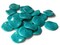 20 25mm Teal Green Wavy Disc Beads Vintage Plastic Flat Round Beads Curvy Coin Beads